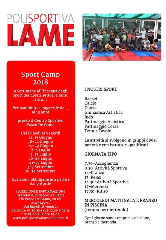 “Sport Camp”: le iscrizioni per il mese di settembre